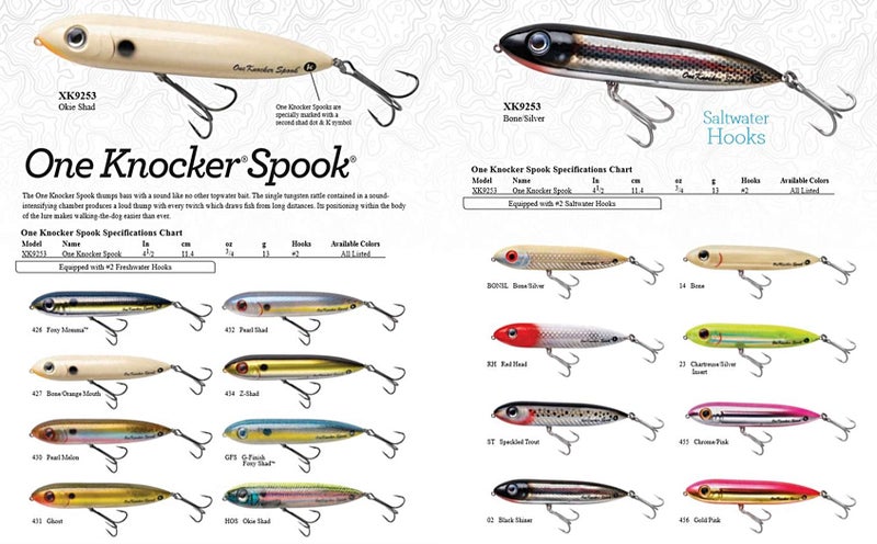 Heddon Saltwater One Knocker Spook Fishing Lure, Bone - Image 4
